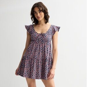 SO Blue and Red Floral Dress